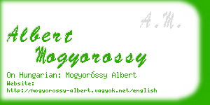 albert mogyorossy business card