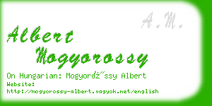 albert mogyorossy business card